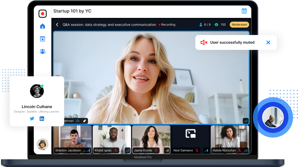 People on video call using eventis